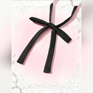 Women Solid black Bow Tie